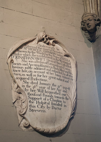 File:Dublin St. Patrick's Cathedral South Aisle Plaque of Hester Johnson 2012 09 26.jpg