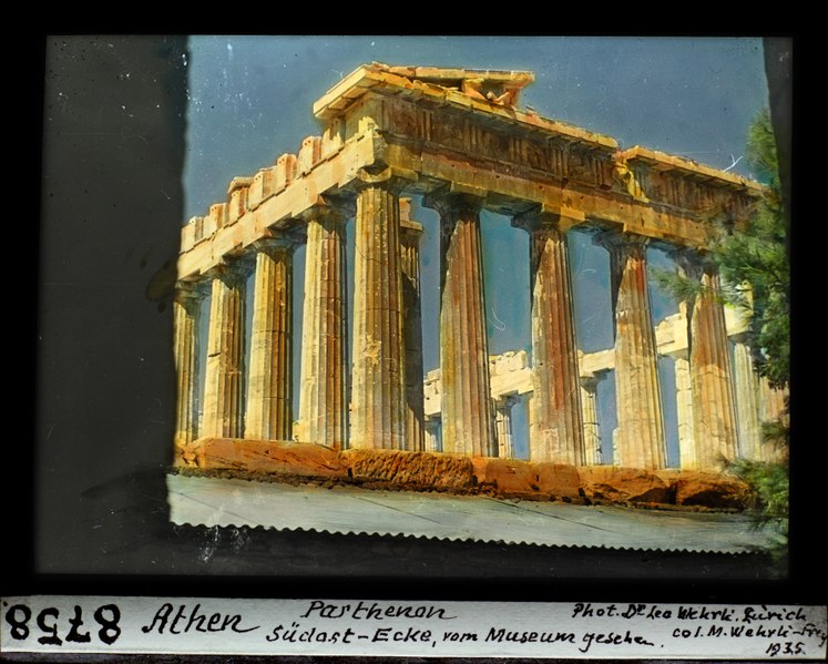 File:ETH-BIB-Athen, Parthenon, Südost-Ecke, vom Museum gesehen-Dia 247-08758.tif