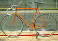 Eddy Merckx's bike on display at Eddy Merckx station