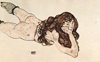 Nude (1917) by Egon Schiele
