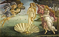 Tempera auf Holz: Sandro Botticelli, Die Geburt der Venus, ca. 1485/86