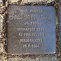 Deutsch: Stolperstein für Ernst Mittelbach vor dem Gebäude Wellingsbütteler Landstraße 186 in Hamburg-Ohlsdorf.