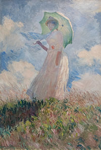 Woman with a Parasol (also known as Study of a Figure Outdoors (Facing Left)) Essai de figure en plein-air, Femme a l'ombrelle tournee vers la gauche - Claude Monet.jpg