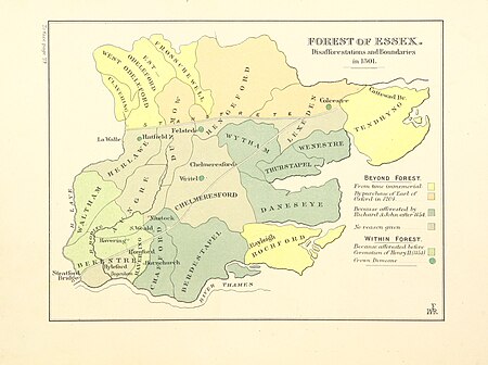 Fail:FISHER(1888) p48 - Forest of Essex. Disafforestations and Boundaries in 1301.jpg