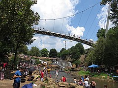 Crowds at Falls Park on the Reedy for the solar eclipse of August 21, 2017