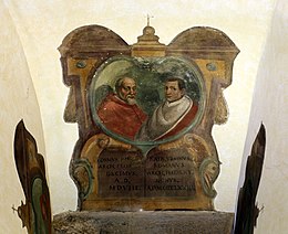 Florența, palatul arhiepiscopal, cameră cu portrete ale episcopilor florentini, cosimo de 'pazzi și rinaldo orsini.jpg