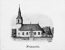 Kyrkan på teckning från 1901.