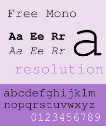 Font example for FreeMono