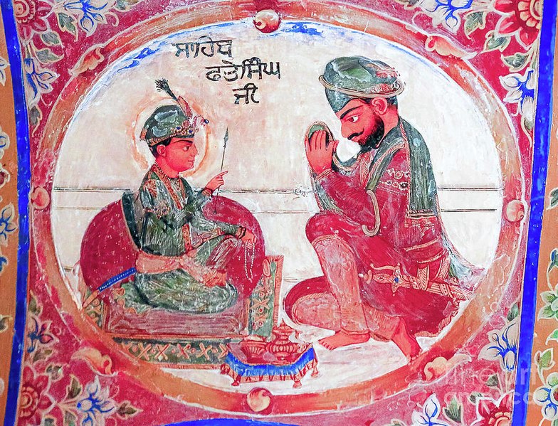 File:Fresco of Sahibzada Fateh Singh from Gurdwara Baba Atal.jpg