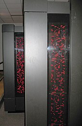 Blinkenlights on the NSA's FROSTBURG supercomputer from the 1990s Frostburg.jpg