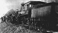 Fulton County Narrow Gauge Railroad - Lewistown locomotive No. 1 - Derailment north of London Mills 1900.jpg