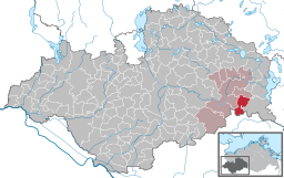 Läget för kommunen Gehlsbach i Landkreis Ludwigslust-Parchim
