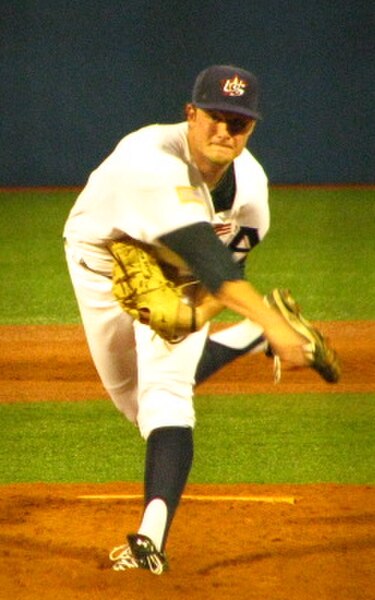 Cole pitching for the US national baseball team