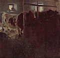 Kühe im Stall, 1900-1901