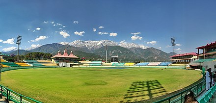 View of Dhauladhar Range from HPCA Stadium Dharamshala