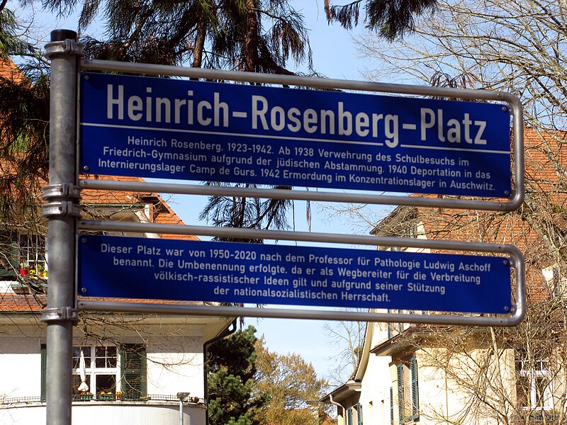 File:Heinrich-Rosenberg-Platz in Freiburg-Herdern, bis 2020 Ludwig-Aschoff-Platz.jpg