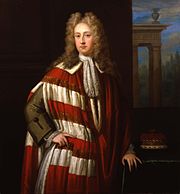 Tory minister and Jacobite Lord Bolingbroke; driven into exile in 1715 and pardoned in 1720 Henry St John, 1st Viscount Bolingbroke (1678).jpg