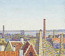 Herbert Lukk. View across Tallinn towards the Harbour (1918)