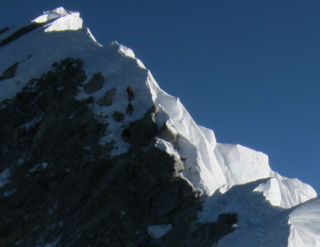 The Hillary Step was a nearly vertical rock face 