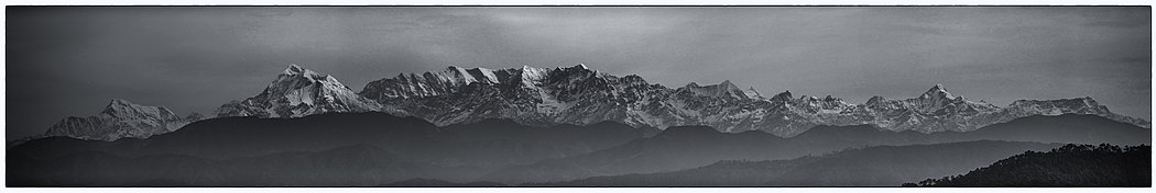 Panoramic view of the Himalayas from Kausani