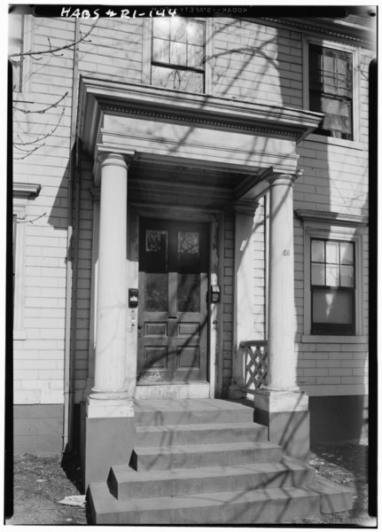 File:Historic American Buildings Survey, Laurence E. Tilley, Photographer April, 1958 ENTRANCE PORCH. - Joanna Barnes House, 49 Benefit Street, Providence, Providence County, RI HABS RI,4-PROV,47-2.tif