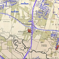 Serie de mapas históricos para el área de al-Khayriyya (década de 1940 con superposición moderna) .jpg