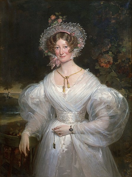 File:Hortense Haudebourt-Lescot - A portrait of a lady in a wooded landscapeFXD.jpg