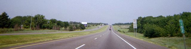 I-35 in Goldsby, Oklahoma, at milemarker 102
