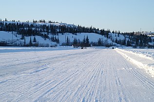 Dettah ice road on Great Slave Lake