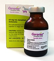 Packaging of injectable maropitant (Cerenia), as sold by Zoetis Injectable Cerenia.jpg