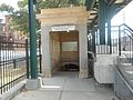 The northeast entrance to the pedestrian tunnel, where the high-level platforms end.