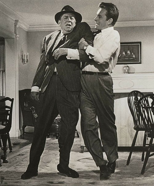 Richard Burton (right) and James Dunn in a publicity still