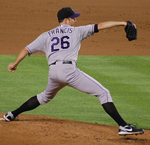 Francis pitching for the Colorado Rockies in 2012