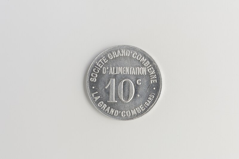 File:Jeton de 10 centimes de franc de la Société grand'comboise d'alimentation de la Grand-Combe, début du XXe siècle, NM3421(2).jpg