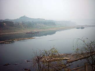 Jialing Jiang w dzielnicy Hechuan w Chongqing City