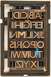 Johnston printing blocks in the London Transport Museum Johnston Letters (34228414755).jpg