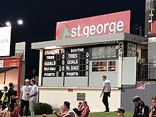 A view of the scoreboard at the north-eastern corner of the ground. Jubilee Oval Scoreboard.jpg