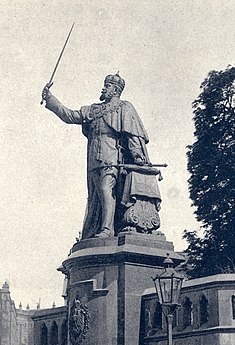 Monumento al Kaiser Wilhelm frente a la iglesia 1871, Friedrich Reusch