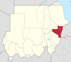 Kassalan sijainti Sudanissa.