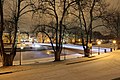 Pont de la bibliothèque, vu du parc de Runeberg.