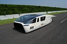 Japan's Kogakuin University's OWL car took 2nd place in the Cruiser class of the 2015 World Solar Challenge. Kogakuin University OWL.jpeg