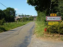 L'Échelle (Ardennes) city limit sign.JPG