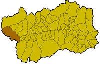 Locatie van La Thuile in Aosta (AO)
