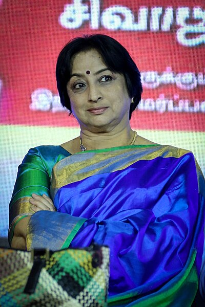 File:Lakshmi at Naan Suvasikkum Sivaji Book Launch.jpg