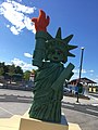 This is a large model of the Statue Of Liberty in the Lego® City land of Legoland New York