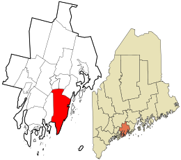 Location in Lincoln County and the state of Maine.