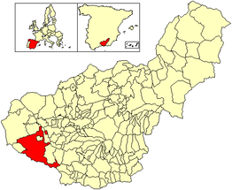 Kaart van Alhama de Granada