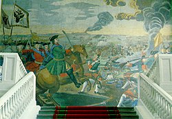 Batalla de Poltava, mosaico de Mijaíl Lomonósov.