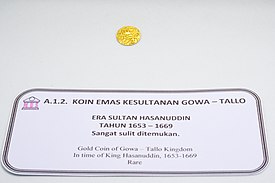 Koin emas Kesultanan Gowa-Tallo 1653-1669