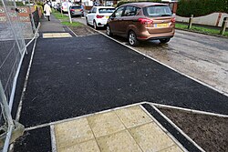A photograph of the access road to the 'Malet Close' development on the corner of James Reckitt Avenue and Clifford Street in Kingston upon Hull.
